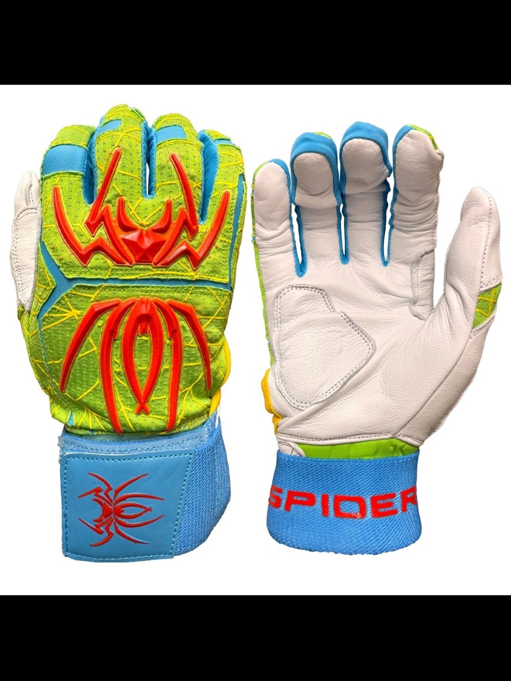 Spiderz ENDITE X- Long Strap Smooth Palm Batting Gloves Sz YXL